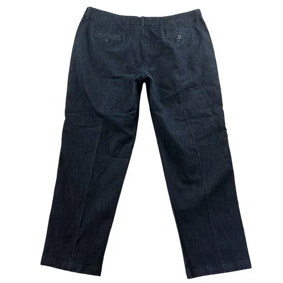 Lee Womens Jeans Size 16W Blue Dark Denim Relaxed Straight Leg Classic Mid Rise - Picture 2 of 15